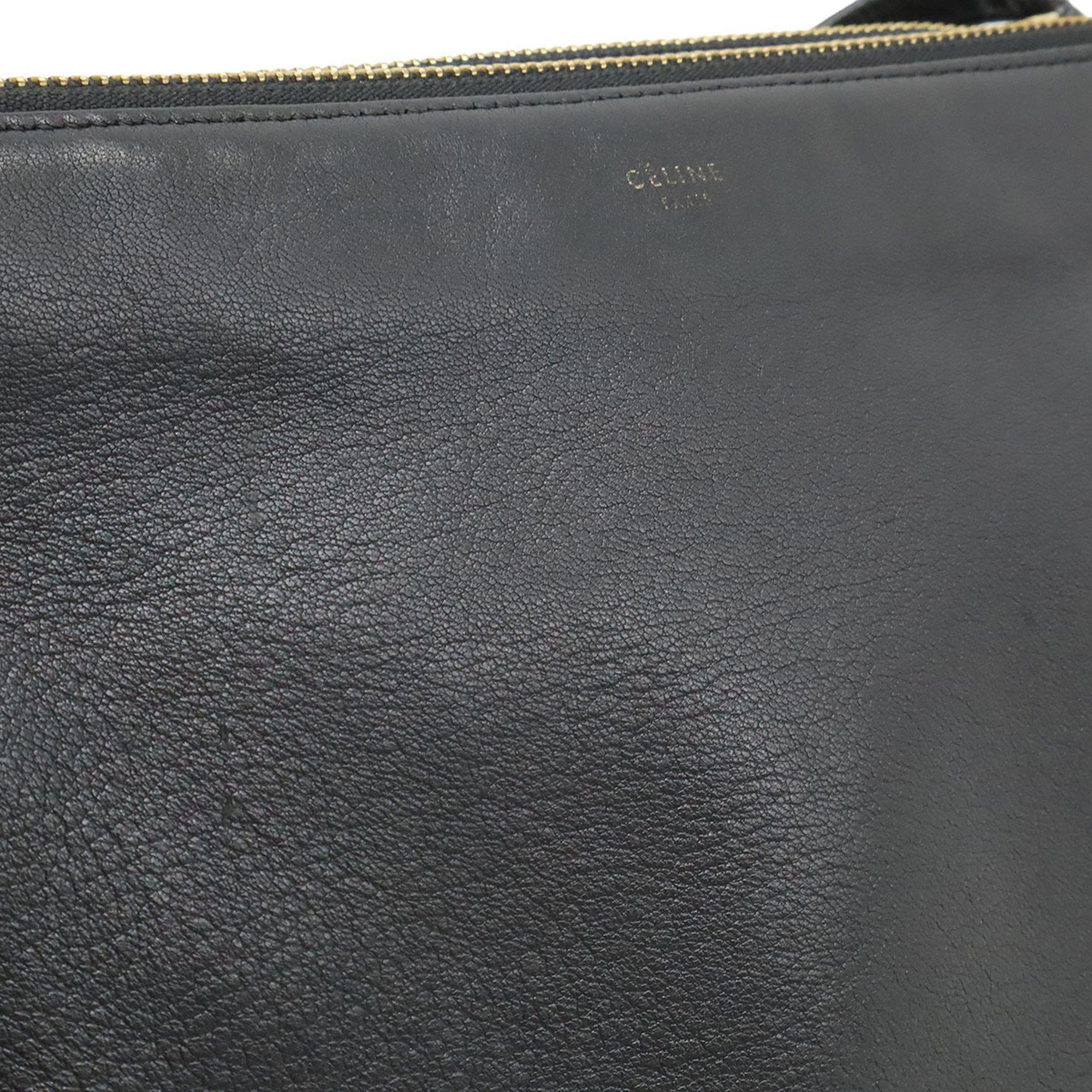 Celine CELINE Trio Small Shoulder Bag/Pouch in Black Leather (192033) Size ONE SIZE - 9 Thumbnail