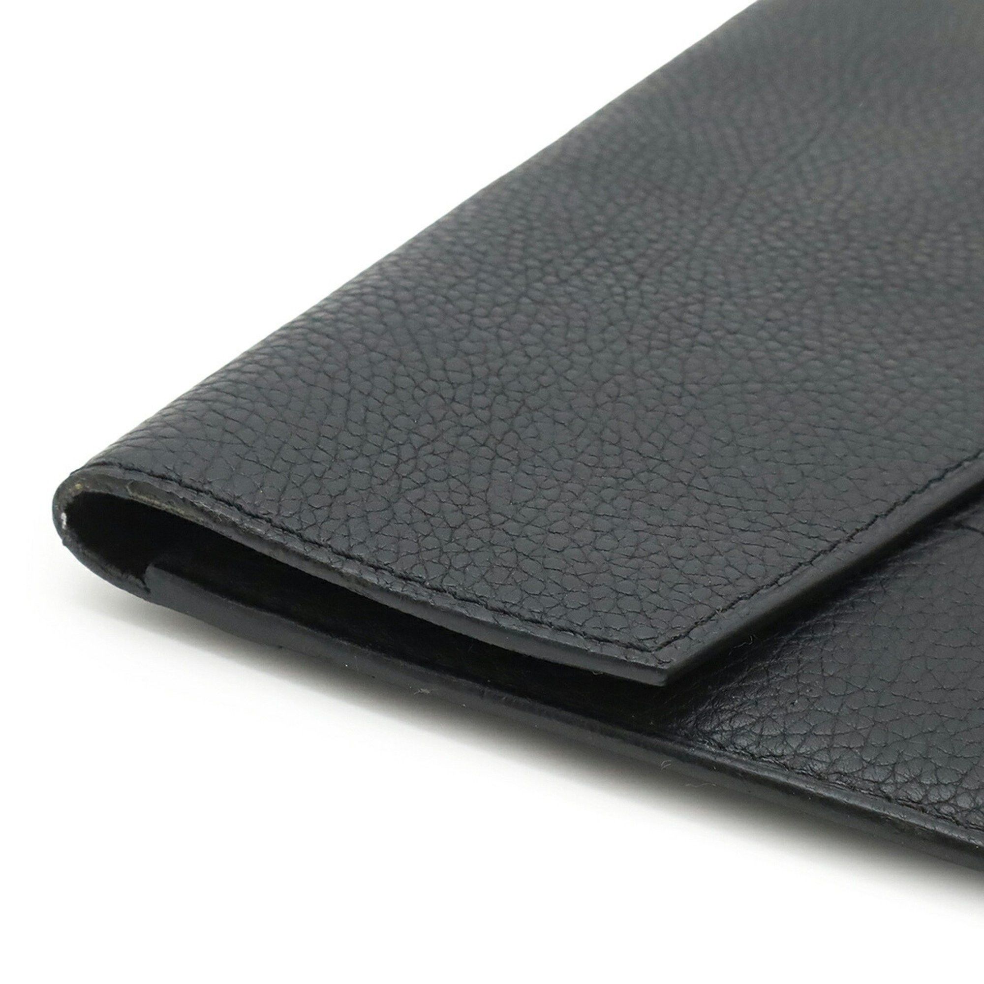Louis Vuitton LOUIS VUITTON Pochette Envelope Clutch Bag in Taurillon Leather Noir Black (M62250) Size ONE SIZE - 8 Thumbnail