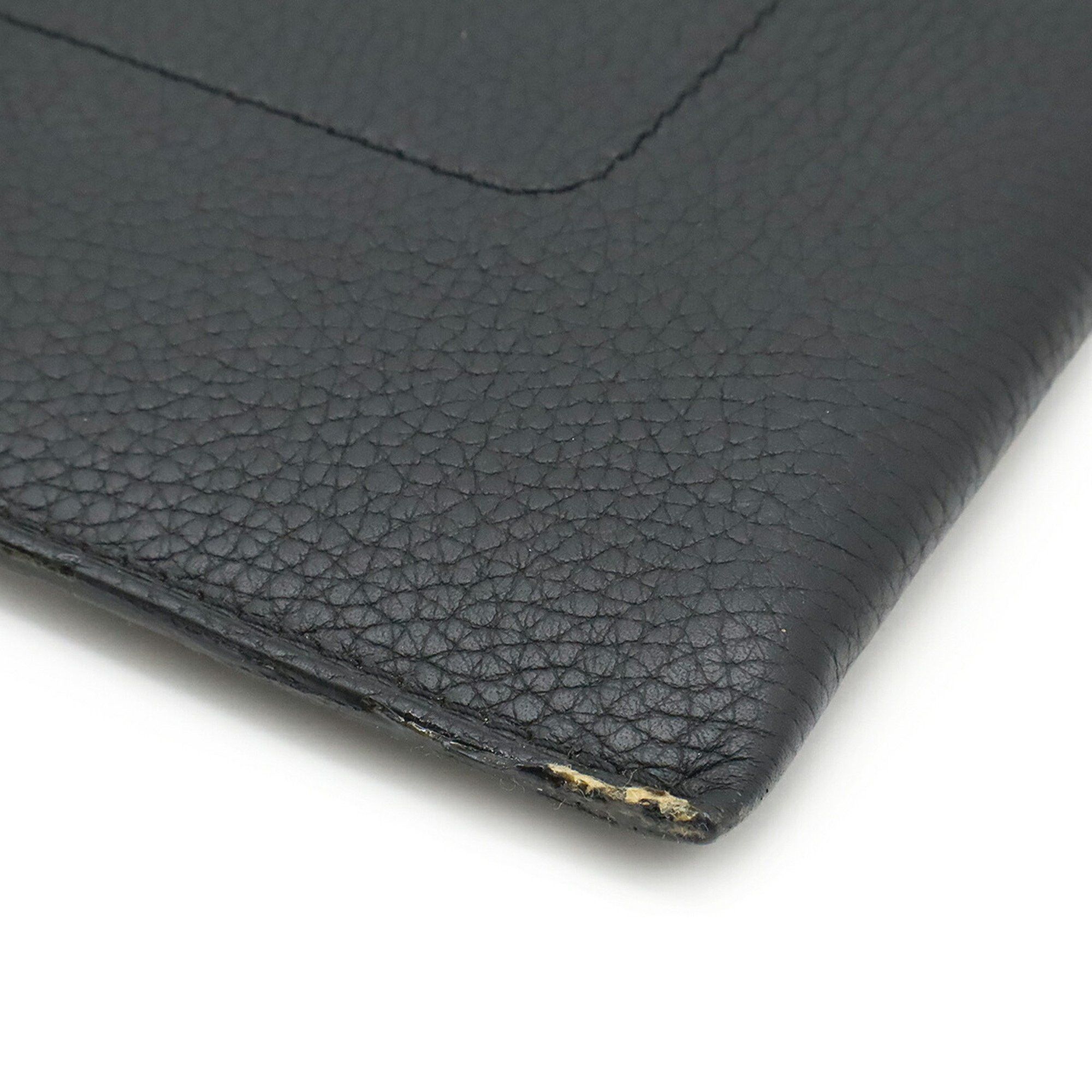 Louis Vuitton LOUIS VUITTON Pochette Envelope Clutch Bag in Taurillon Leather Noir Black (M62250) Size ONE SIZE - 9 Thumbnail