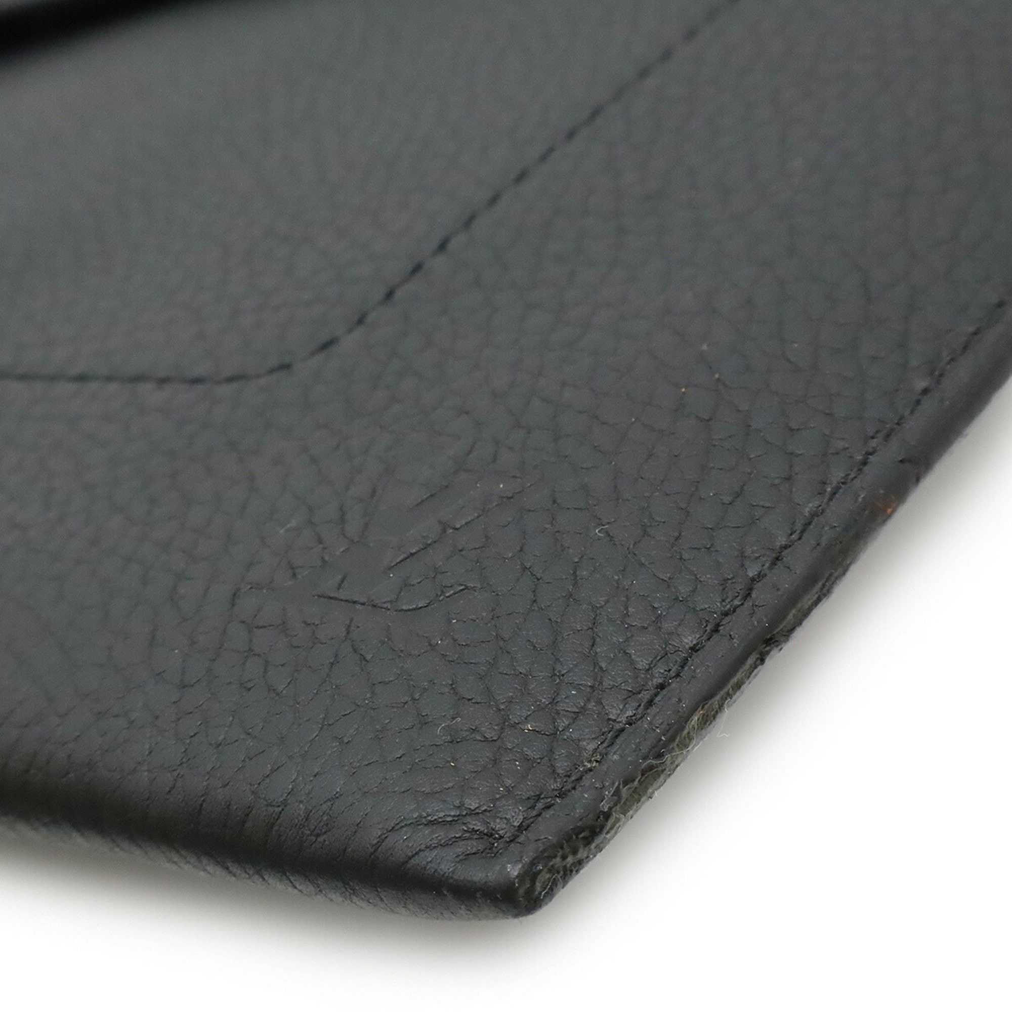 Louis Vuitton LOUIS VUITTON Pochette Envelope Clutch Bag in Taurillon Leather Noir Black (M62250) Size ONE SIZE - 4 Thumbnail