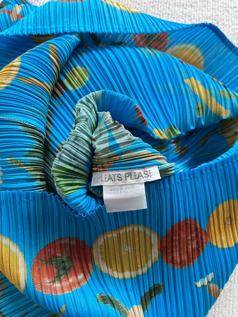 Issey Miyake Issey Miyake Blue Vegetable Print Dress - dmc Size US 30 / EU 46 - 4 Thumbnail