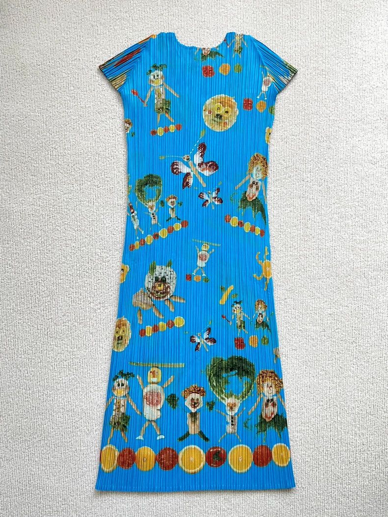Issey Miyake Issey Miyake Blue Vegetable Print Dress - dmc Size US 30 / EU 46 - 5 Thumbnail
