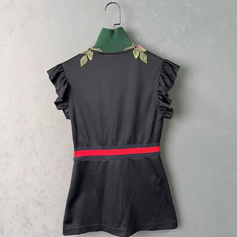 Gucci Gucci Floral Embroidery Stand Collar Dress - dmc Size US 30 / EU 46 - 2 Thumbnail