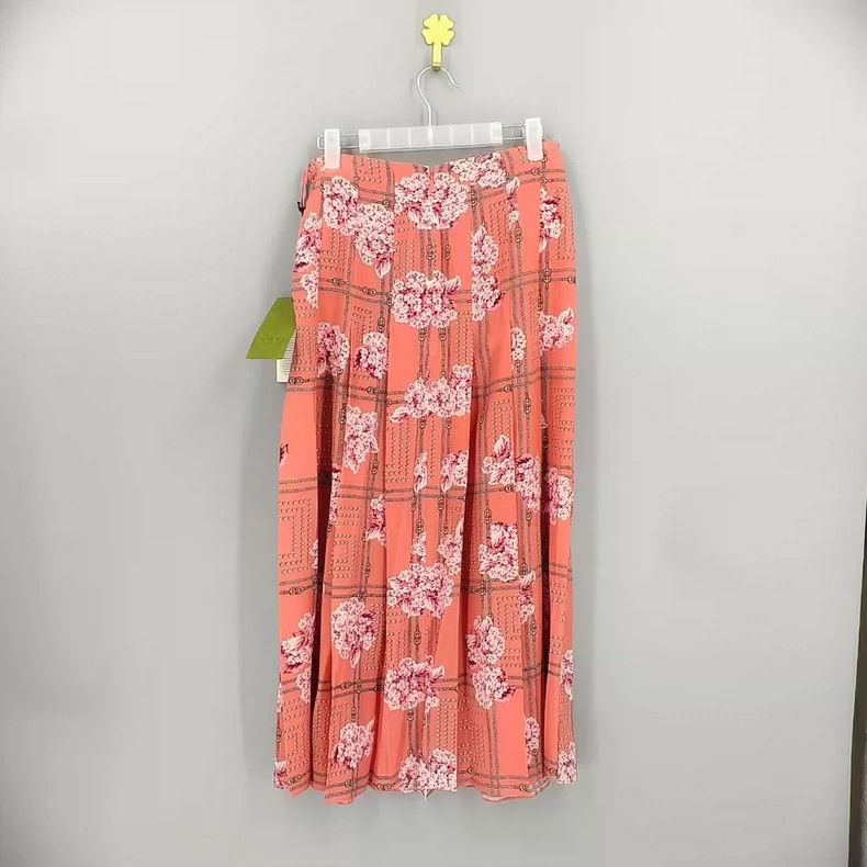Gucci Gucci Floral Chain Print Silk Pleated Skirt - dmc Size US 30 / EU 46 - 2 Thumbnail