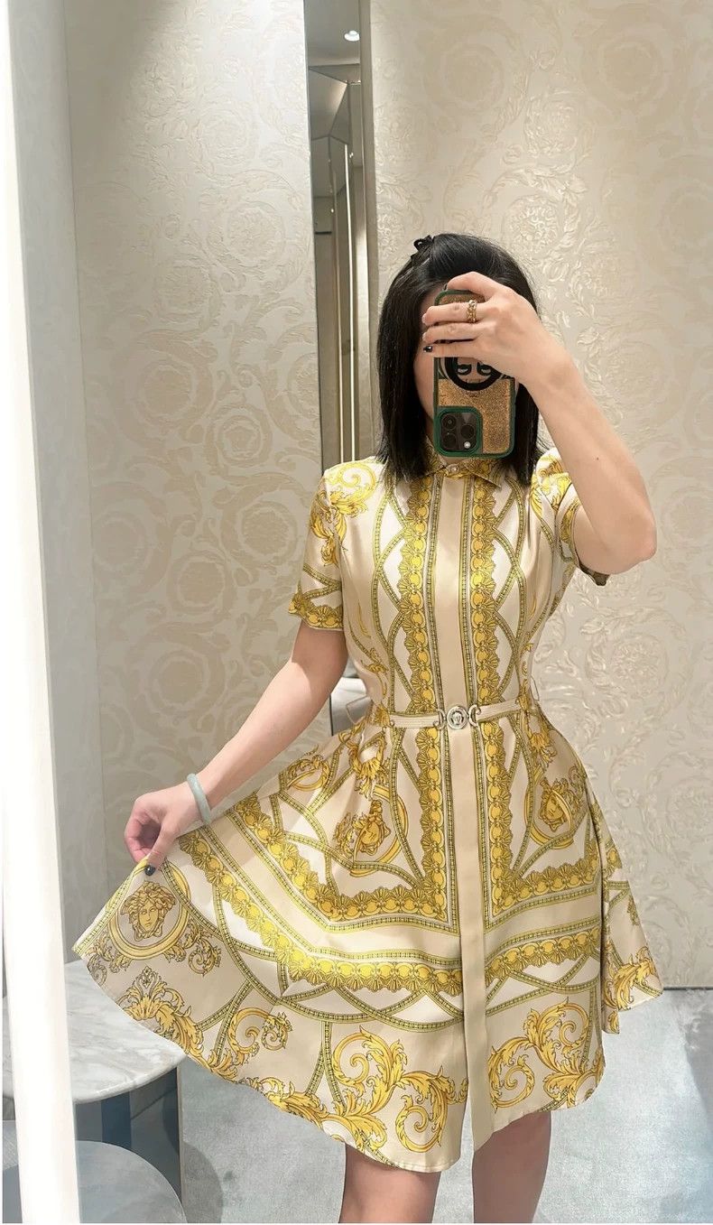 Versace Versace Silk Baroque Print Dress - dmc Size US 30 / EU 46 - 4 Thumbnail