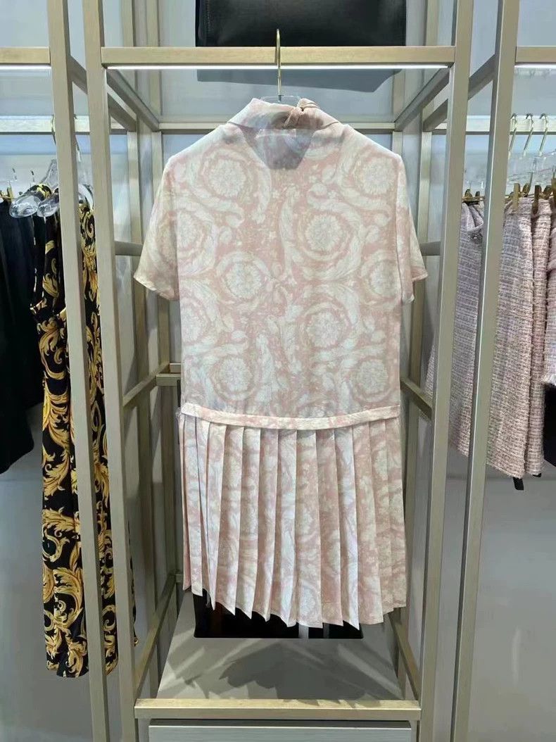 Versace Versace Pink Baroque Silk Dress - dmc Size US 36 / EU 52 - 3 Thumbnail