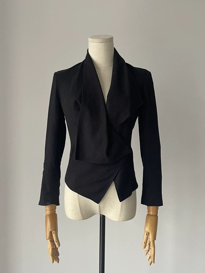 Helmut Lang Helmut Lang Asymmetric Collar Silk Blazer - dmc Size US M / EU 48-50 / 2 - 3 Thumbnail