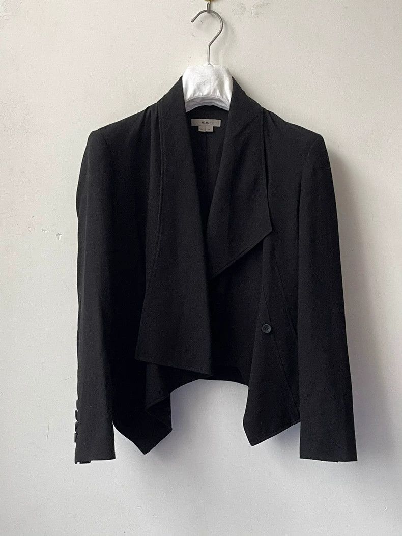 Helmut Lang Helmut Lang Asymmetric Collar Silk Blazer - dmc Size US M / EU 48-50 / 2 - 7 Thumbnail