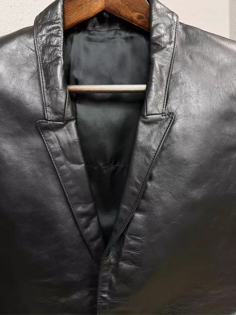 Rick Owens Rick Owens Leather Blazer with Square Shoulders - dmc Size US M / EU 48-50 / 2 - 3 Thumbnail