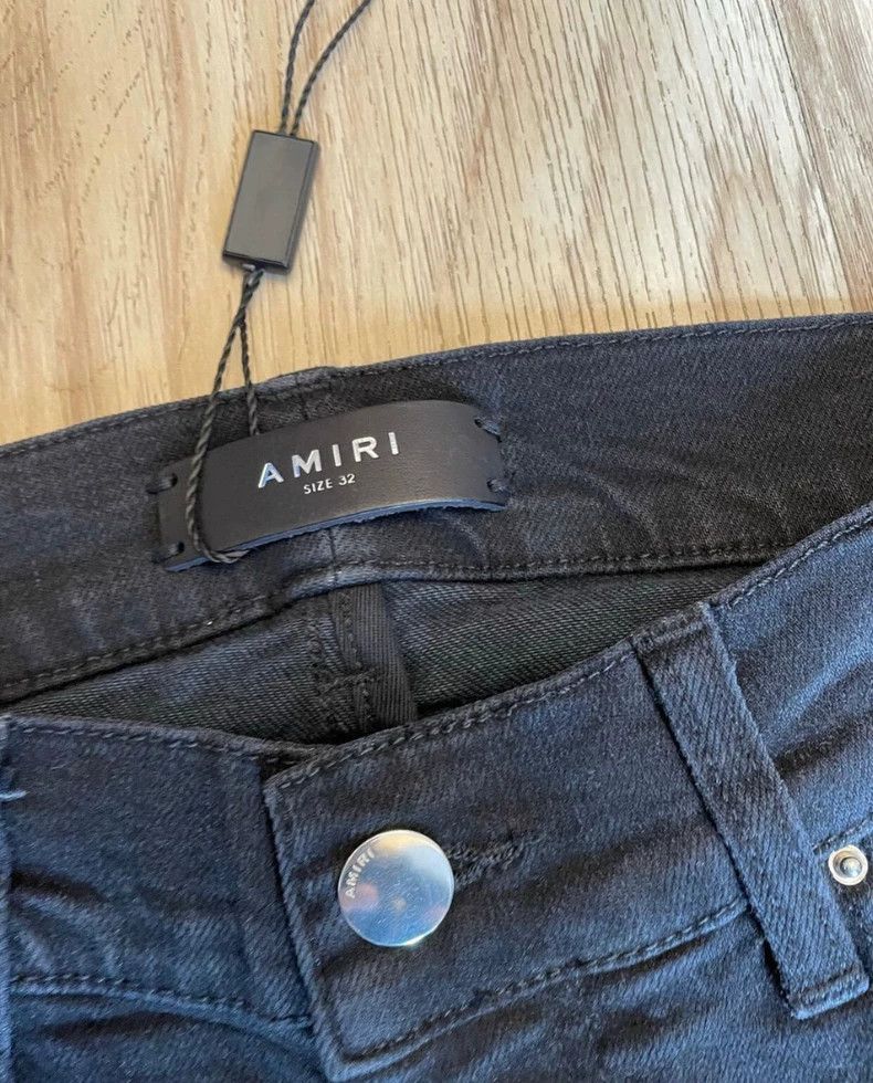 Amiri AMIRI Embroidered Distressed Black Jeans - dmc Size US 32 / EU 48 - 2 Thumbnail
