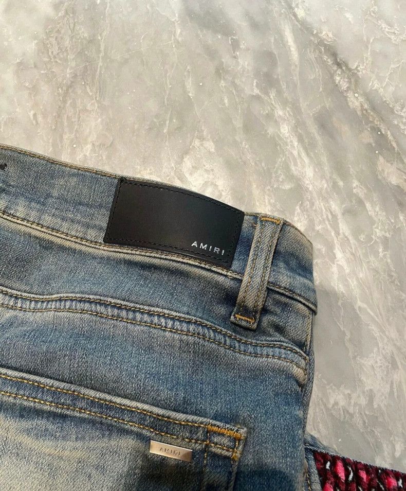 Amiri AMIRI Yellow Clay Velvet Patchwork Jeans - dmc Size US 29 - 4 Thumbnail