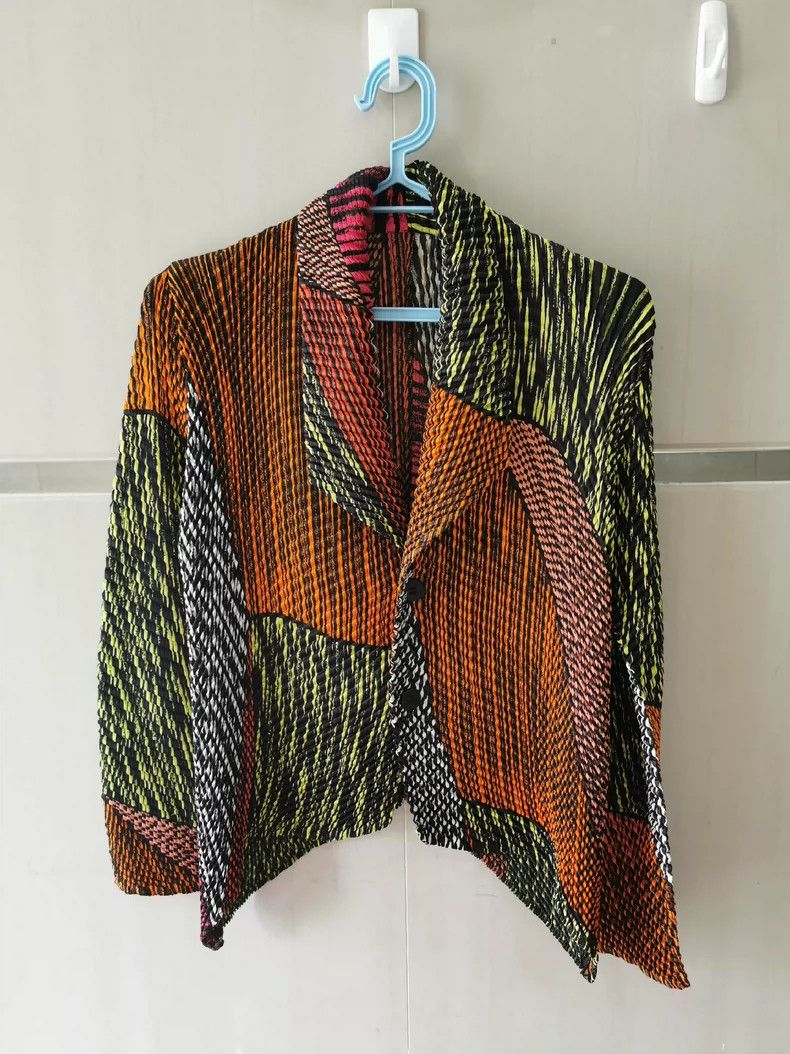 Issey Miyake Issey Miyake Pleated Colorblock Jacket - dmc Size US M / EU 48-50 / 2 - 2 Thumbnail