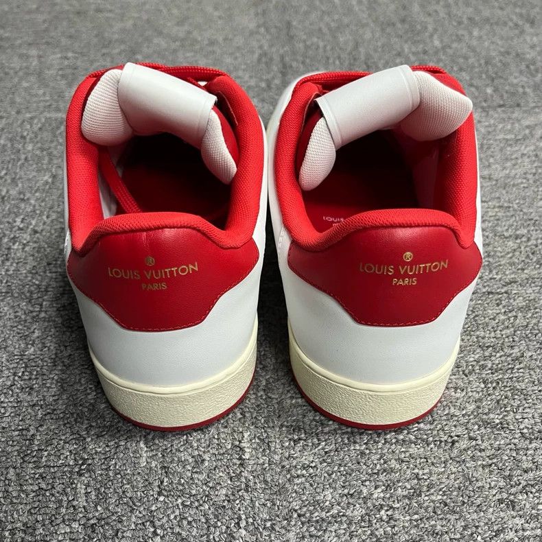 Louis Vuitton Louis Vuitton White Red Low Top Sneakers - dmc Size US 7 / EU 40 - 3 Thumbnail