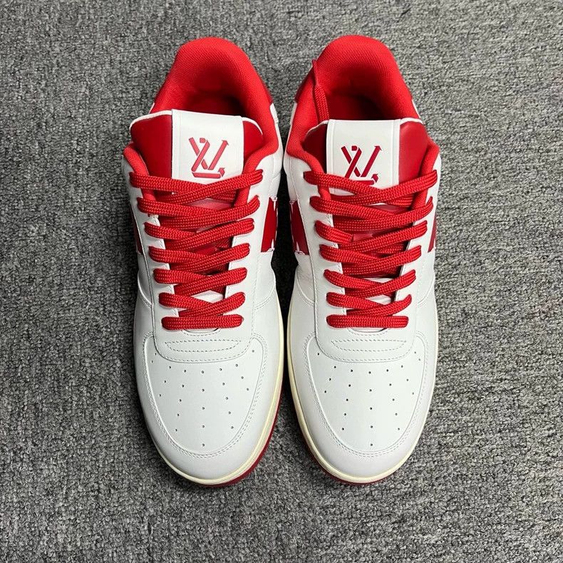 Louis Vuitton Louis Vuitton White Red Low Top Sneakers - dmc Size US 7 / EU 40 - 5 Thumbnail