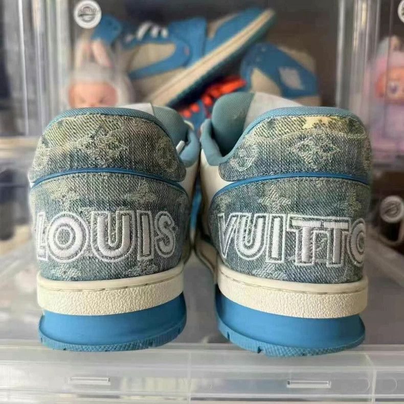 Louis Vuitton LV Trainer White Blue Sneakers - dmc Size US 9 / EU 42 - 5 Thumbnail
