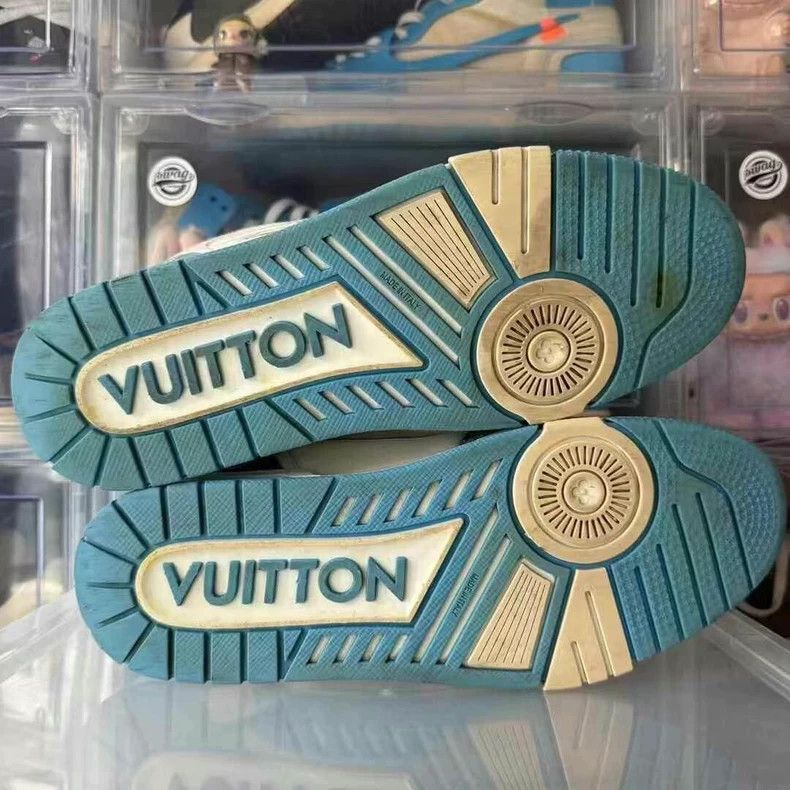 Louis Vuitton LV Trainer White Blue Sneakers - dmc Size US 9 / EU 42 - 6 Thumbnail