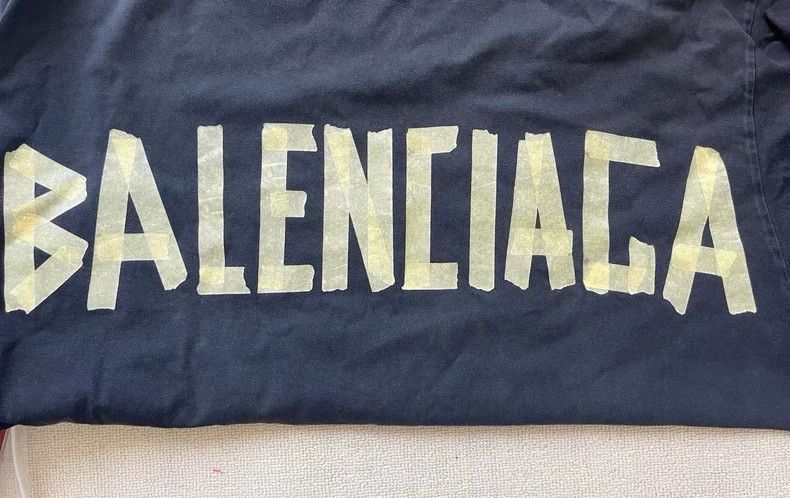 Balenciaga Balenciaga Tape Type Distressed Short Sleeve - dmc Size US S / EU 44-46 / 1 - 3 Thumbnail