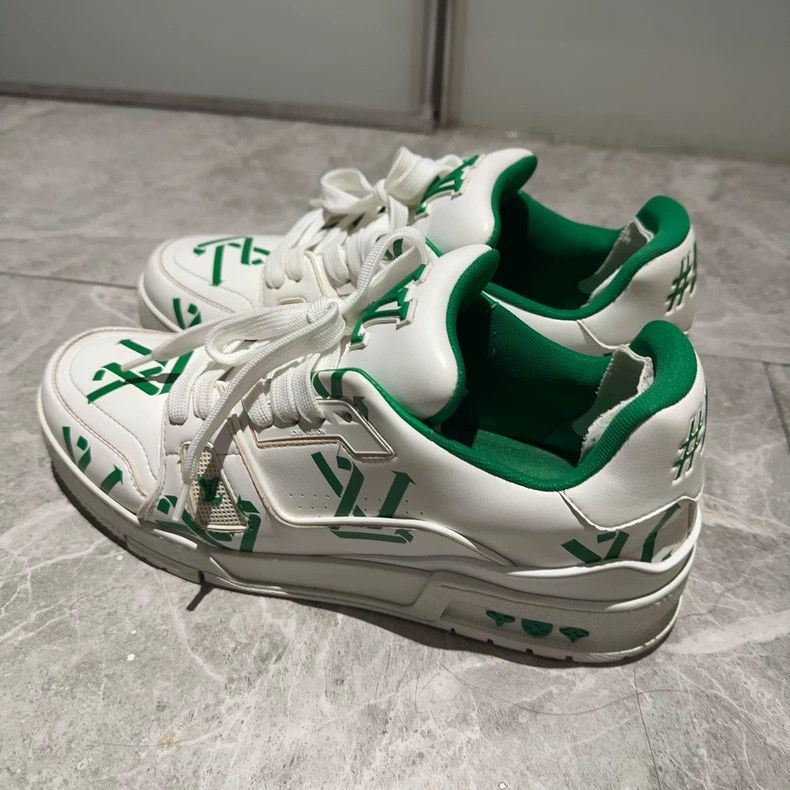 Louis Vuitton Louis Vuitton Trainer White Green Sneakers - dmc Size US 10 / EU 43 - 9 Thumbnail