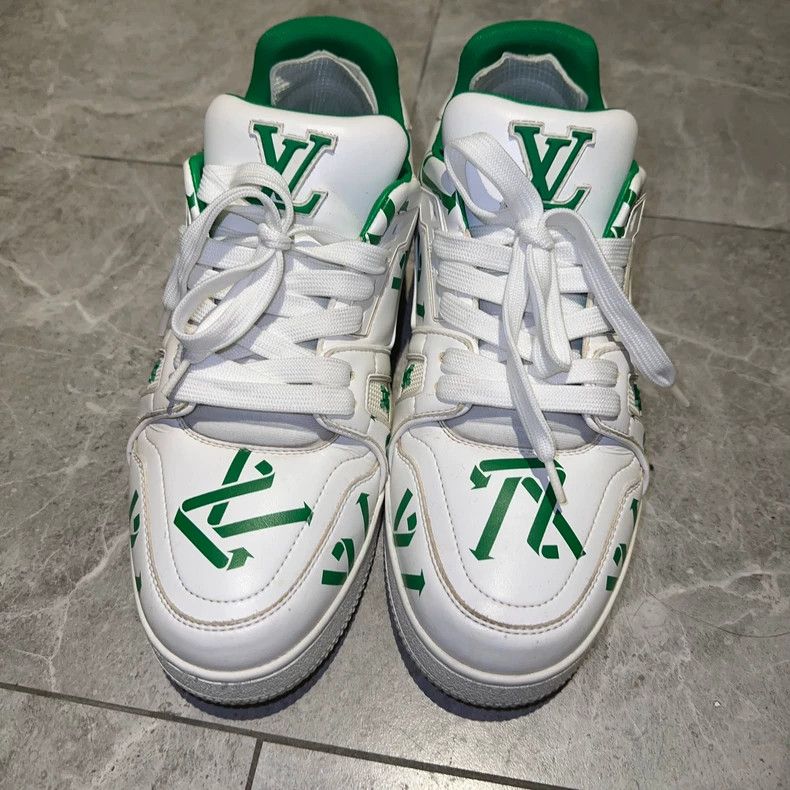 Louis Vuitton Louis Vuitton Trainer White Green Sneakers - dmc Size US 10 / EU 43 - 3 Thumbnail