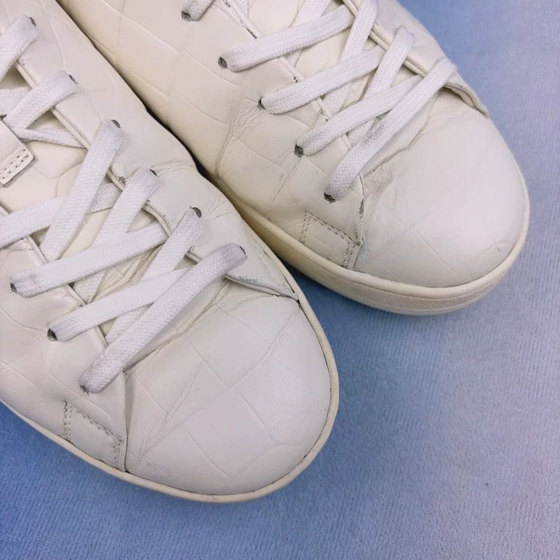 Louis Vuitton Louis Vuitton White Crocodile Pattern Low-Top Sneakers - dmc Size US 7 / EU 40 - 7 Thumbnail