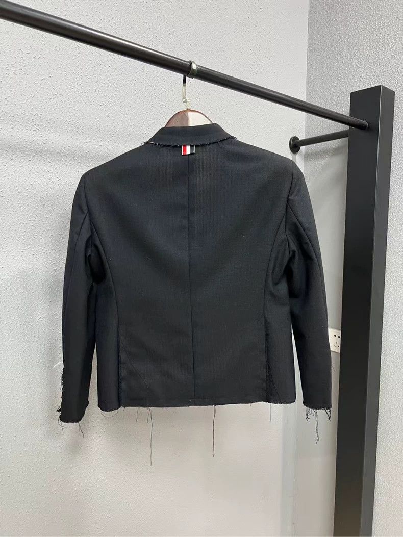 Thom Browne Thom Browne Fringe Distressed Blazer - dmc Size US M / EU 48-50 / 2 - 2 Thumbnail