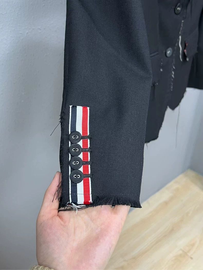Thom Browne Thom Browne Fringe Distressed Blazer - dmc Size US M / EU 48-50 / 2 - 3 Thumbnail