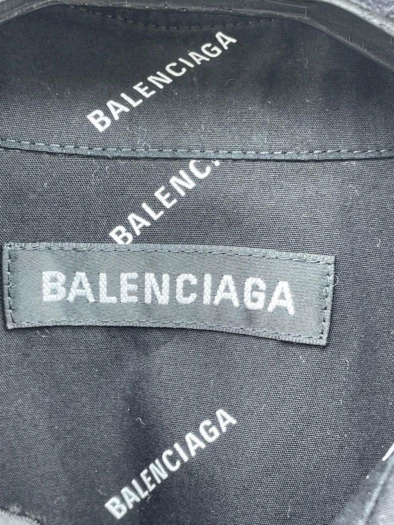 Balenciaga Balenciaga Black Logo Print Shirt - dmc Size US M / EU 48-50 / 2 - 4 Thumbnail