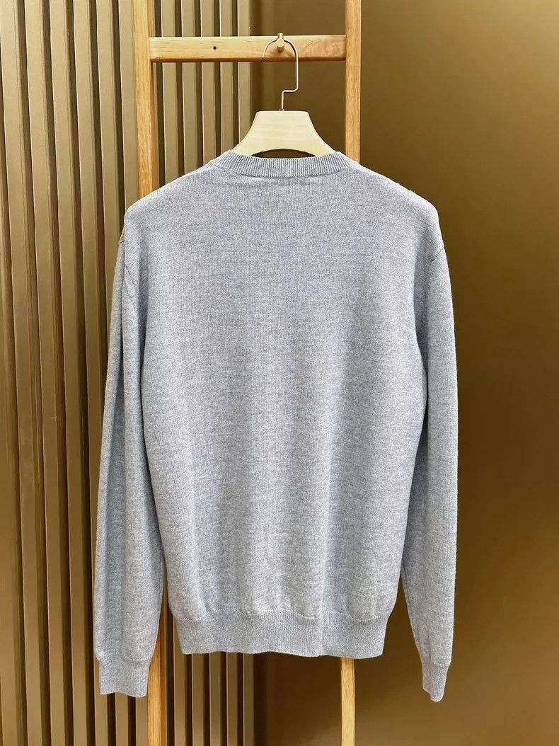 Versace VERSACE Gray Embroidered Wool Sweater - dmc Size US M / EU 48-50 / 2 - 2 Thumbnail