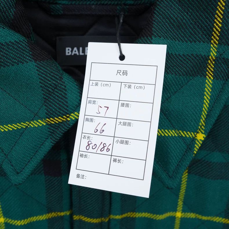 Balenciaga Balenciaga Green Plaid Cotton Coat - dmc Size US M / EU 48-50 / 2 - 6 Thumbnail