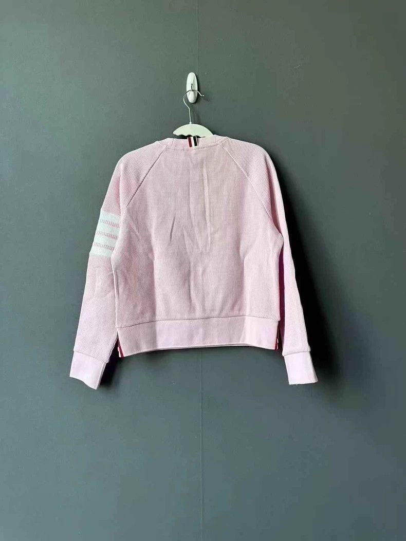 Thom Browne Thom Browne Pink Waffle Knit Sweatshirt - dmc Size US M / EU 48-50 / 2 - 2 Thumbnail