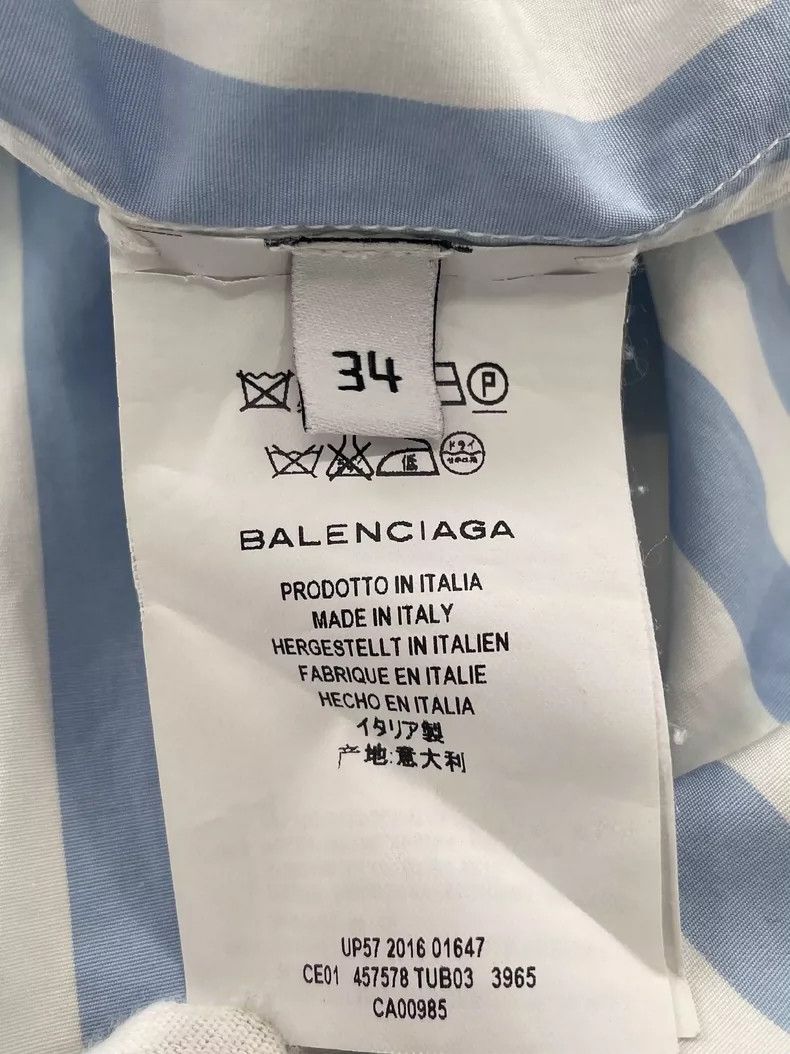 Balenciaga Balenciaga Blue White Stripe Oversize Shirt - dmc Size US M / EU 48-50 / 2 - 4 Thumbnail