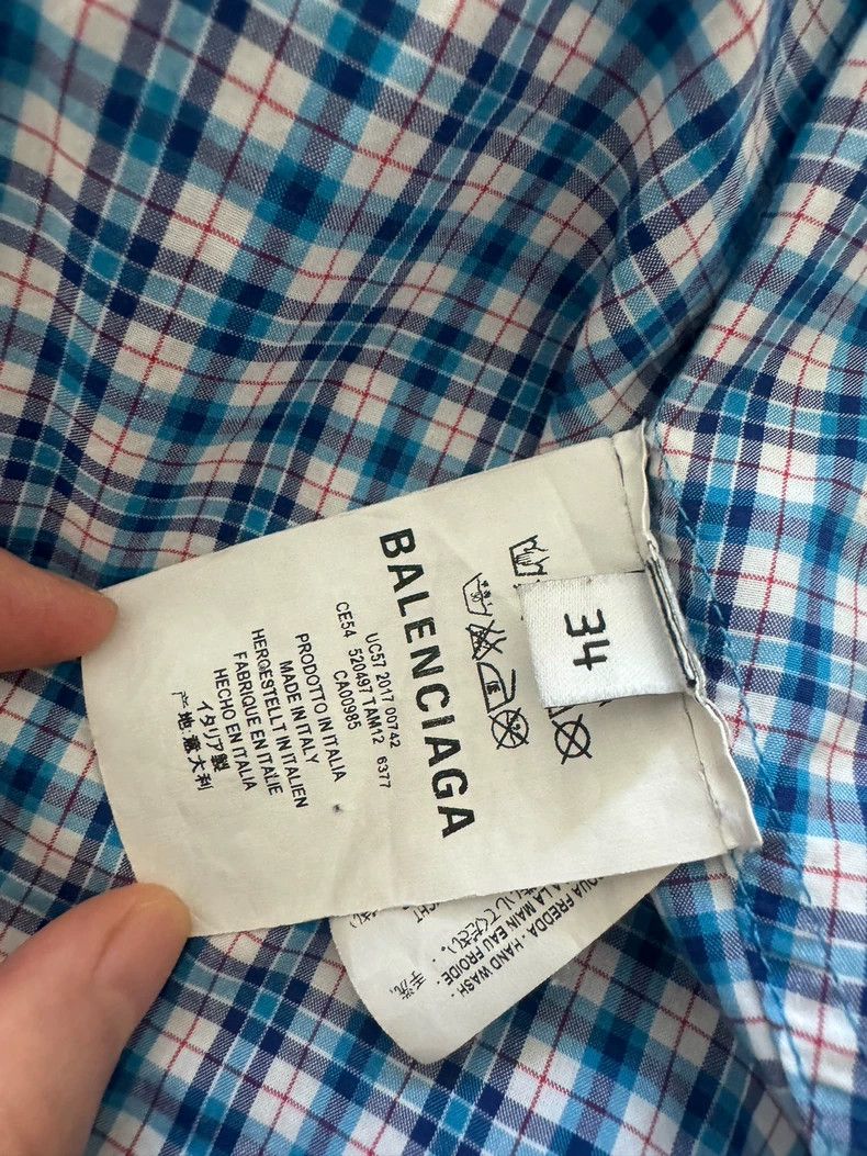 Balenciaga Balenciaga Back Logo Checkered Shirt - dmc Size US S / EU 44-46 / 1 - 6 Thumbnail