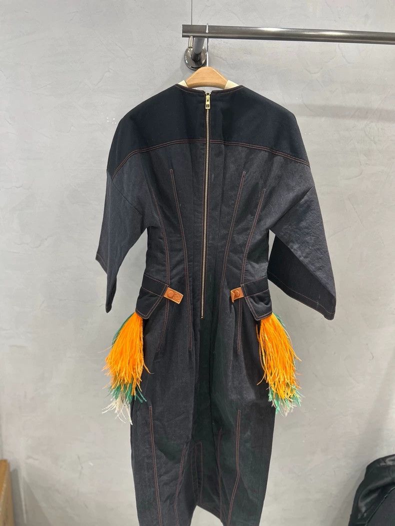 Loewe Loewe Runway Denim Dress with Feathers - dmc Size US 30 / EU 46 - 6 Thumbnail