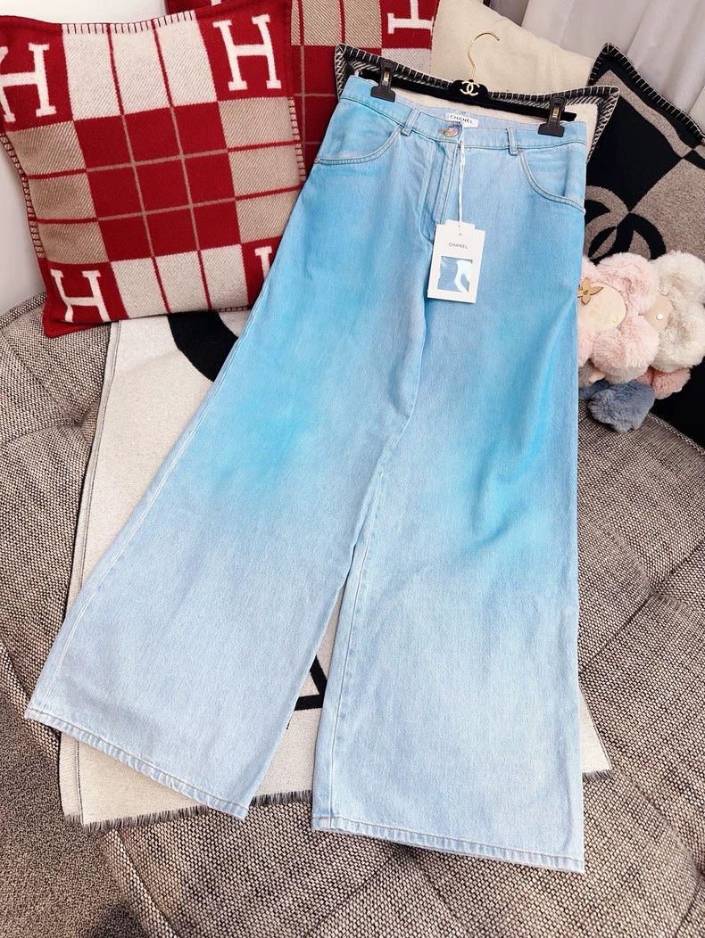 Chanel Chanel 24C Blue Gradient Wide-Leg Jeans- dmc Size US 32 / EU 48 - 3 Thumbnail