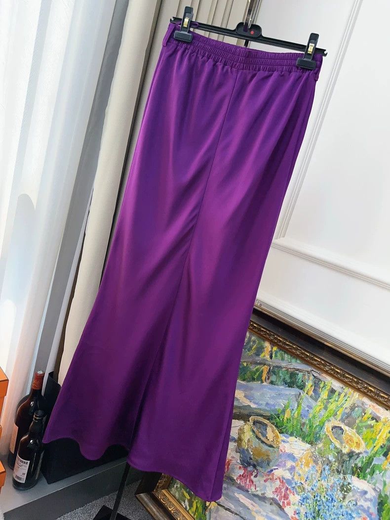 Chanel Chanel 22A Purple Silk Satin Dress- dmc Size US 30 / EU 46 - 2 Thumbnail