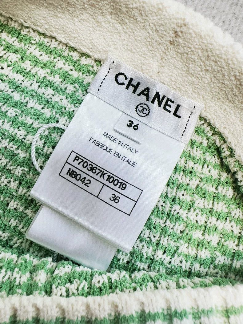 Chanel Chanel Green White Stripe Knit Shorts- dmc Size US 30 / EU 46 - 5 Thumbnail