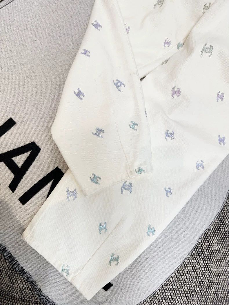 Chanel Chanel Coco Neige White Logo Denim Pants- dmc Size US 32 / EU 48 - 4 Thumbnail