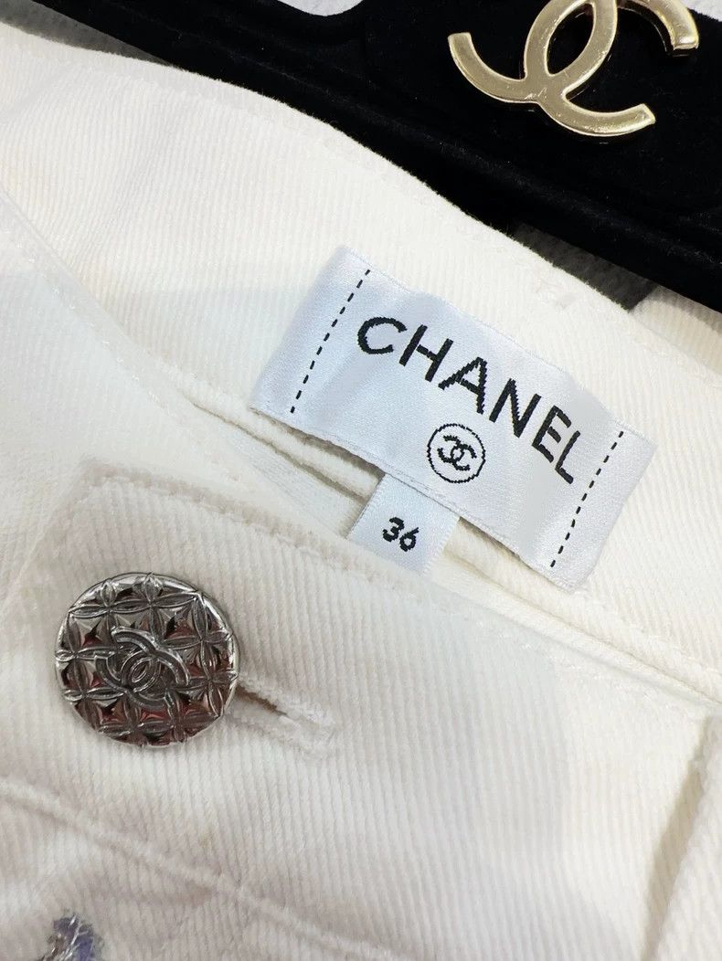 Chanel Chanel Coco Neige White Logo Denim Pants- dmc Size US 32 / EU 48 - 5 Thumbnail