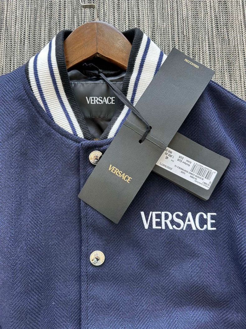 Versace VERSACE Men's Wool Leather Varsity Jacket- dmc Size US M / EU 48-50 / 2 - 3 Thumbnail