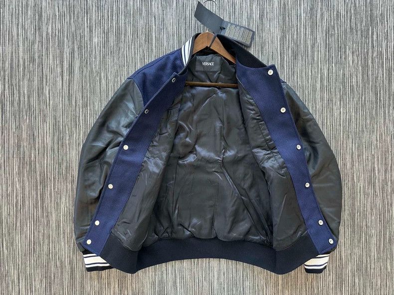 Versace VERSACE Men's Wool Leather Varsity Jacket- dmc Size US M / EU 48-50 / 2 - 4 Thumbnail