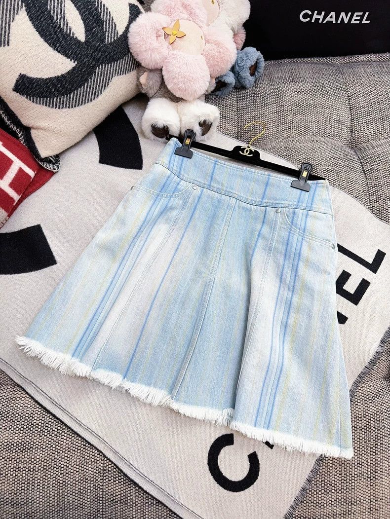 Chanel Chanel Denim Striped Short Skirt- dmc Size US 30 / EU 46 - 3 Thumbnail