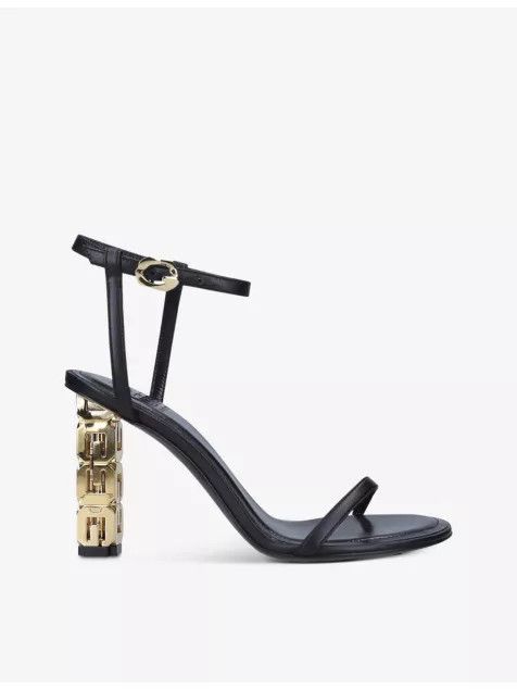 Givenchy Givenchy Logo Strap G Cube Heel Leather Sandals Size US 10 / IT 40 - 2 Thumbnail