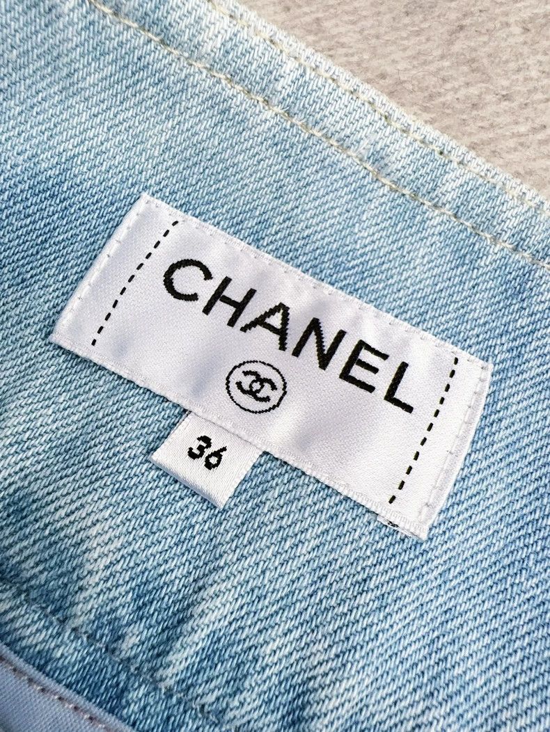 Chanel Chanel Waterfall Stripe Denim Skirt- dmc Size US 32 / EU 48 - 5 Thumbnail