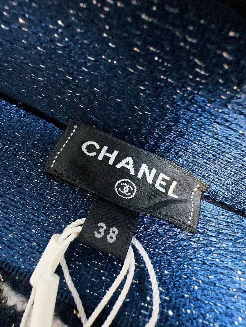 Chanel CHANEL Blue White Stripe Knit Skirt- dmc Size US 30 / EU 46 - 6 Thumbnail