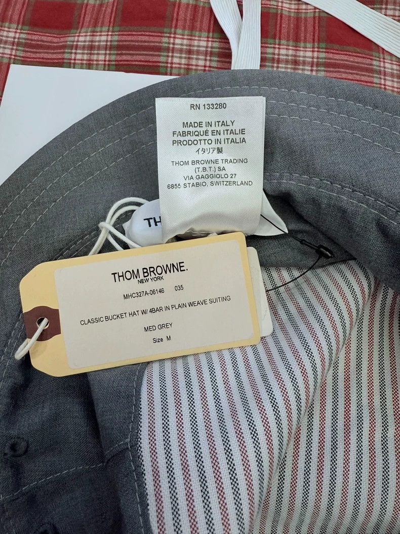 Thom Browne Thom Browne Gray Bucket Hat- dmc Size ONE SIZE - 5 Thumbnail