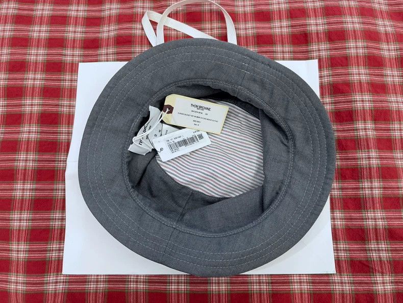 Thom Browne Thom Browne Gray Bucket Hat- dmc Size ONE SIZE - 3 Thumbnail