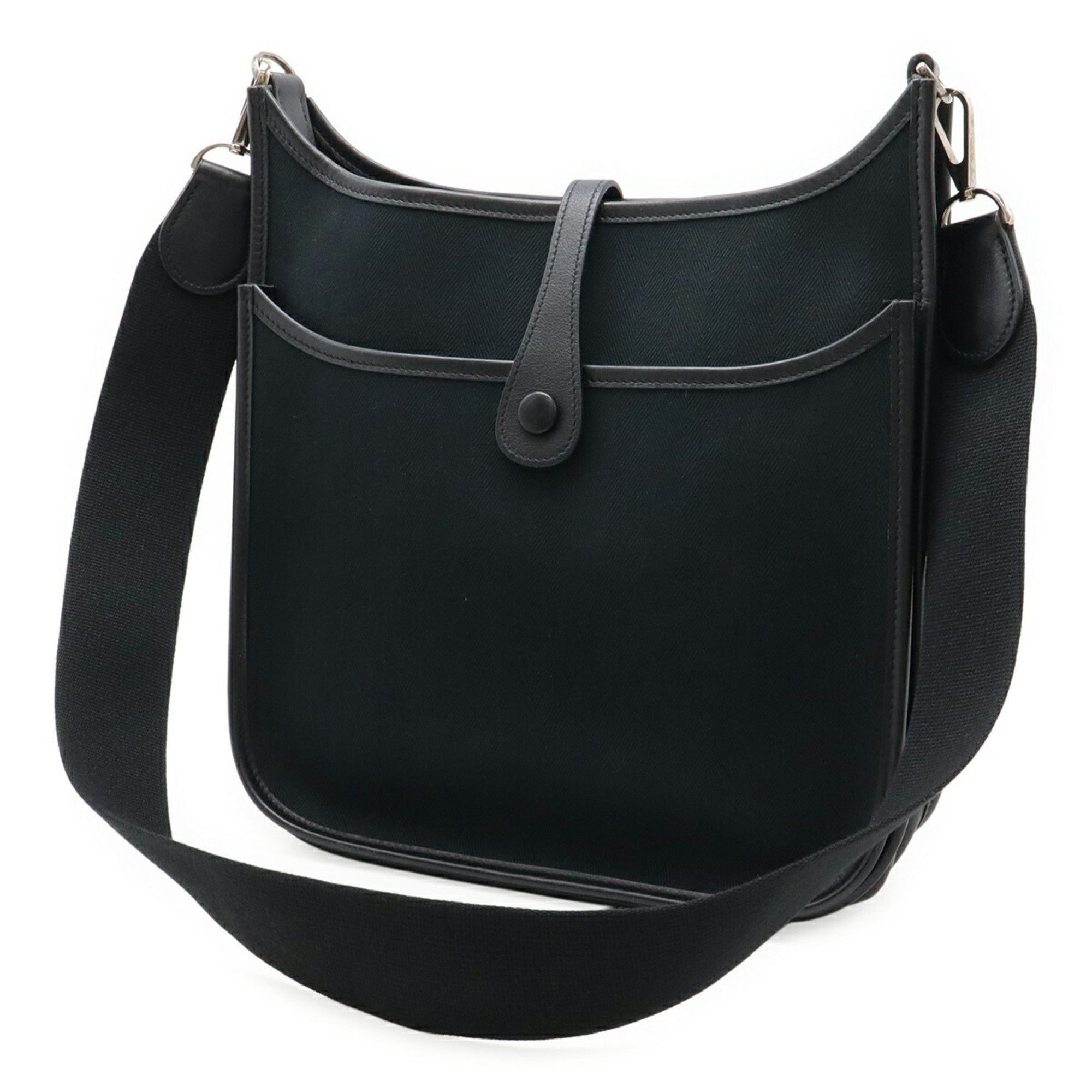 Hermes HERMES Evelyn II 2 PM Shoulder Bag in Toile H Leather (Black) with J Stamp Size ONE SIZE - 3 Thumbnail