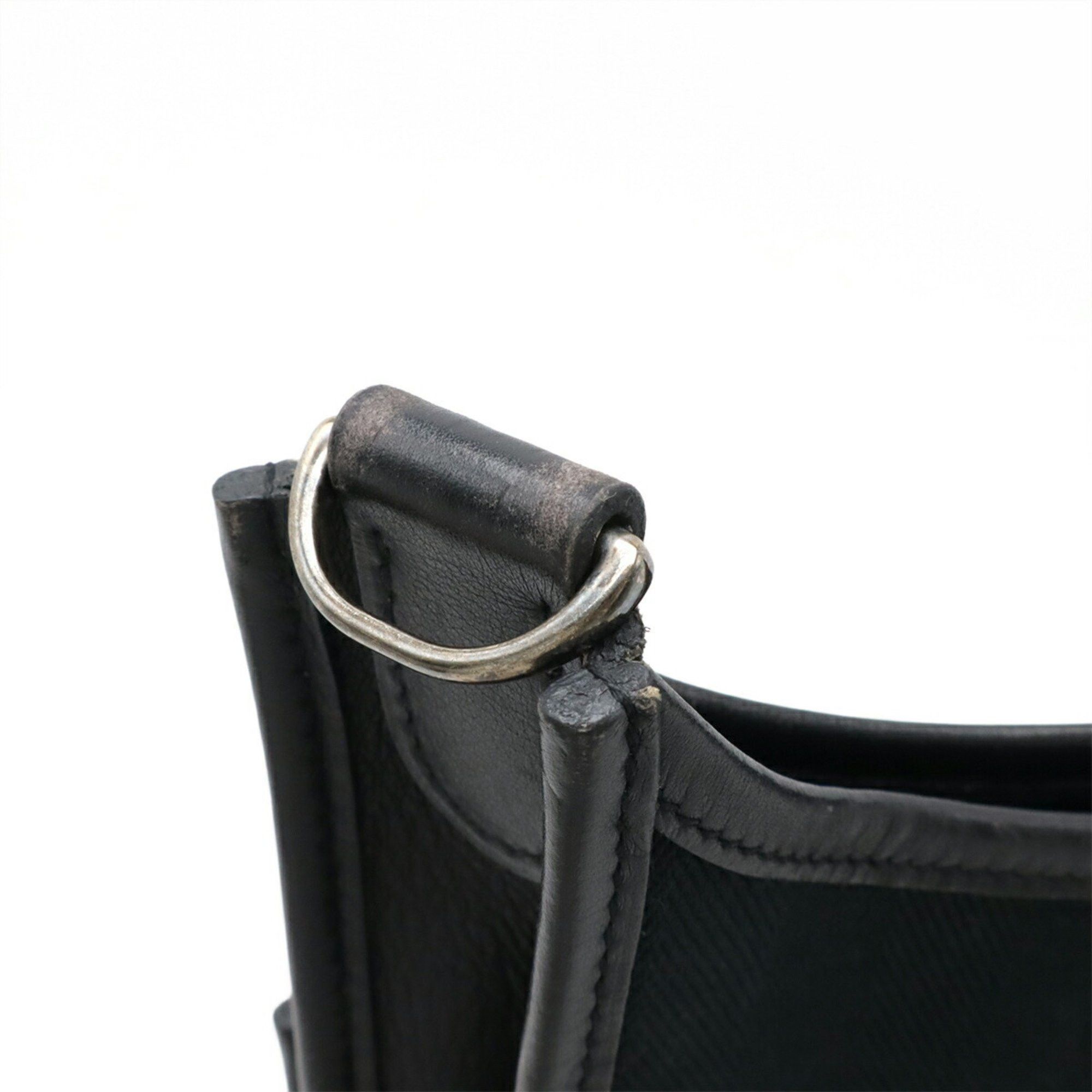 Hermes HERMES Evelyn II 2 PM Shoulder Bag in Toile H Leather (Black) with J Stamp Size ONE SIZE - 5 Thumbnail