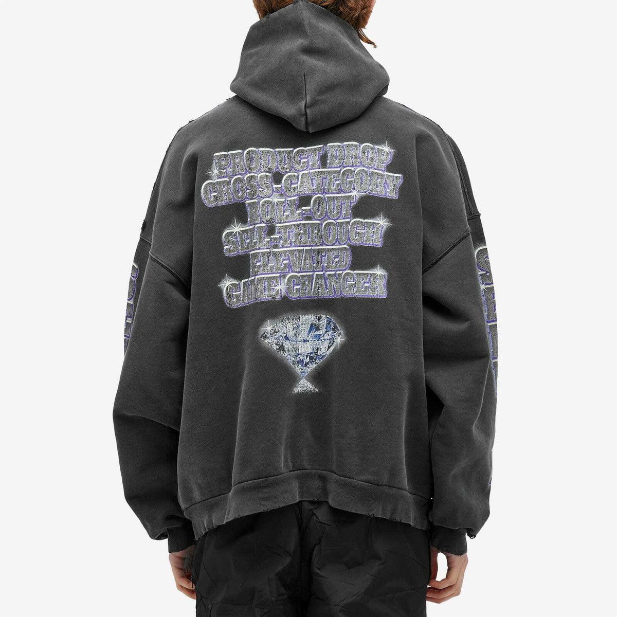 Balenciaga SEE NOW BUY NOW Hoodie in Washed Black Size US S / EU 44-46 / 1 - 3 Thumbnail
