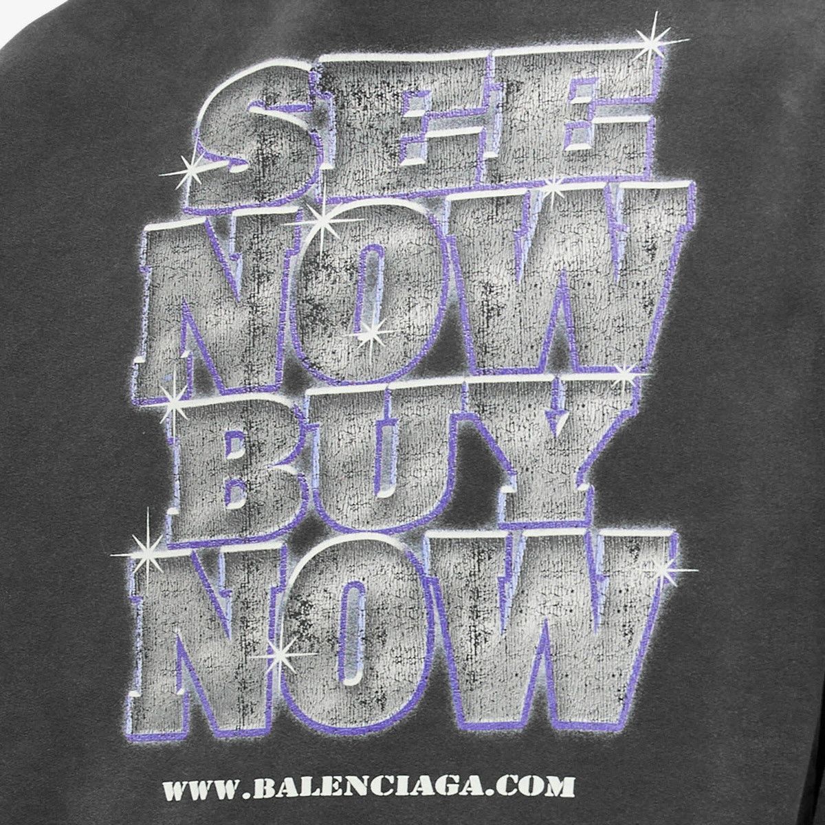 Balenciaga SEE NOW BUY NOW Hoodie in Washed Black Size US XL / EU 56 / 4 - 4 Thumbnail